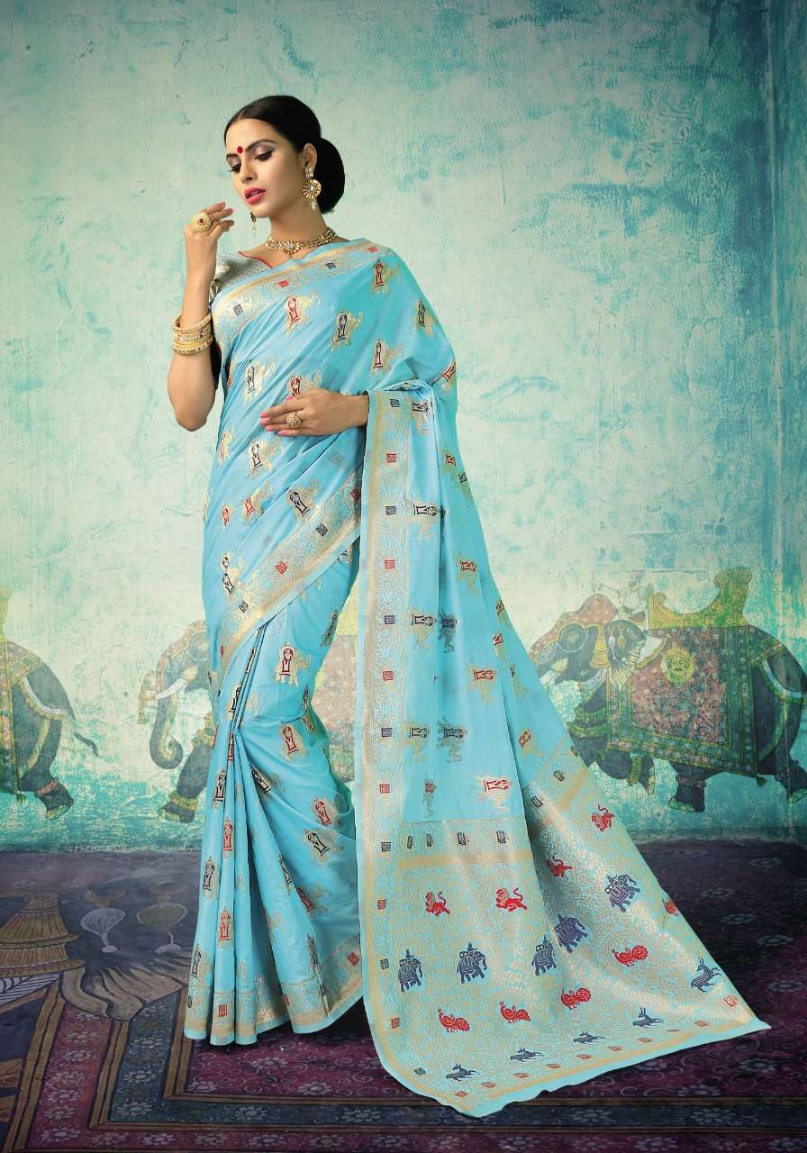 CHANDERI SILK BY RATI SAREE 01 TO 04 SERIES INDIAN TRADITIONAL WEAR COLLECTION BEAUTIFUL STYLISH FANCY COLORFUL PARTY WEAR & OCCASIONAL WEAR CHANDERI SILK SAREES AT WHOLESALE PRICE